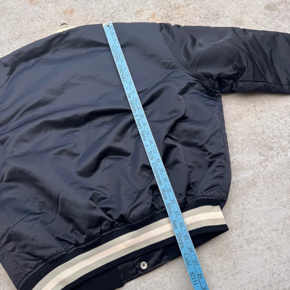 Vintage‎ Starter Los Angeles Kings NHL Satin Varsity Bomber Jacket Black X 90sL - Picture 4 of 11